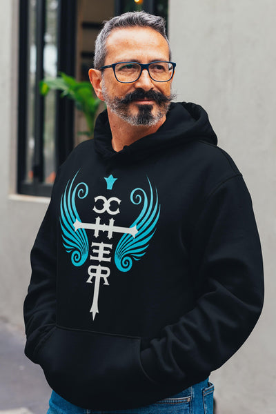 Cool guy with glasses wearing the Cher Fan Club Premium Hoodie by Gllamazon.