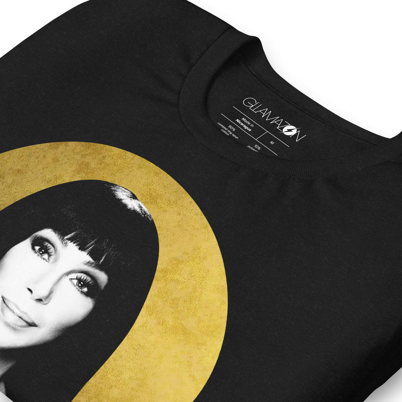Detail of Gllamazon's Cher Icon Black T-Shirt