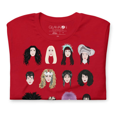 Gllamazon's Cher Turn Back Time unisex staple t shirt red front