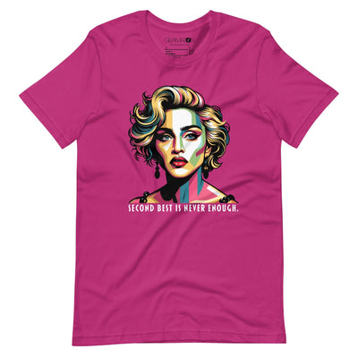Shop Gllamazon's Second Best Is Never Enough Madonna T-shirt. Color: Berry.