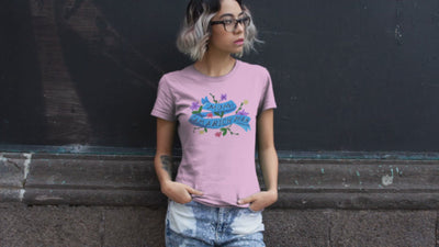 Video of an alternative, trendy young girl wearing Gllamazon's Mom I Am a Rich Man T-shirt.